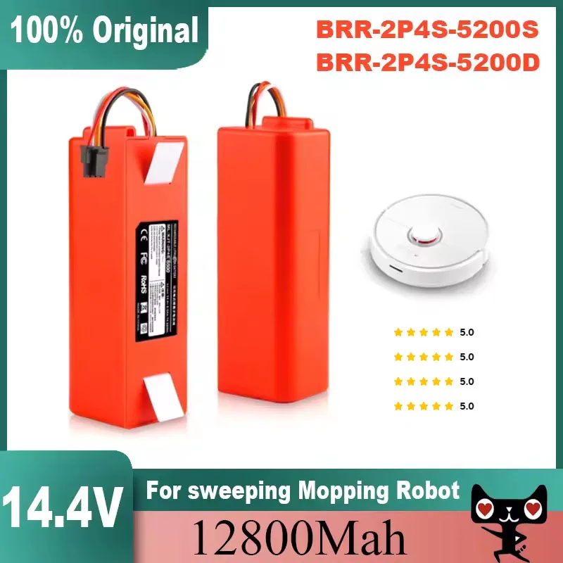 Фото Оригинальный запасной аккумулятор BRR-2P4S-5200D для XIAOMI 1S 1ST Roborock SDJQR01RR, робот-пылесос для подметания и мытья полов, 6500 мАч №1