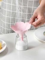 2pcsset kitchen cherry blossom style funnels home olive oil condiments liquid powder dispenser kitchen accessories