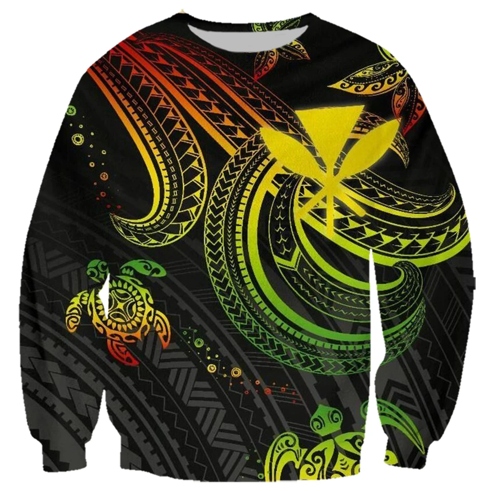 

CLOOCL Polynesian Tattoo Sweatshirts 3D Graphics Hibiscus Stripet Turtle Polyester Streetwear Fashion Harajuku Sportswear
