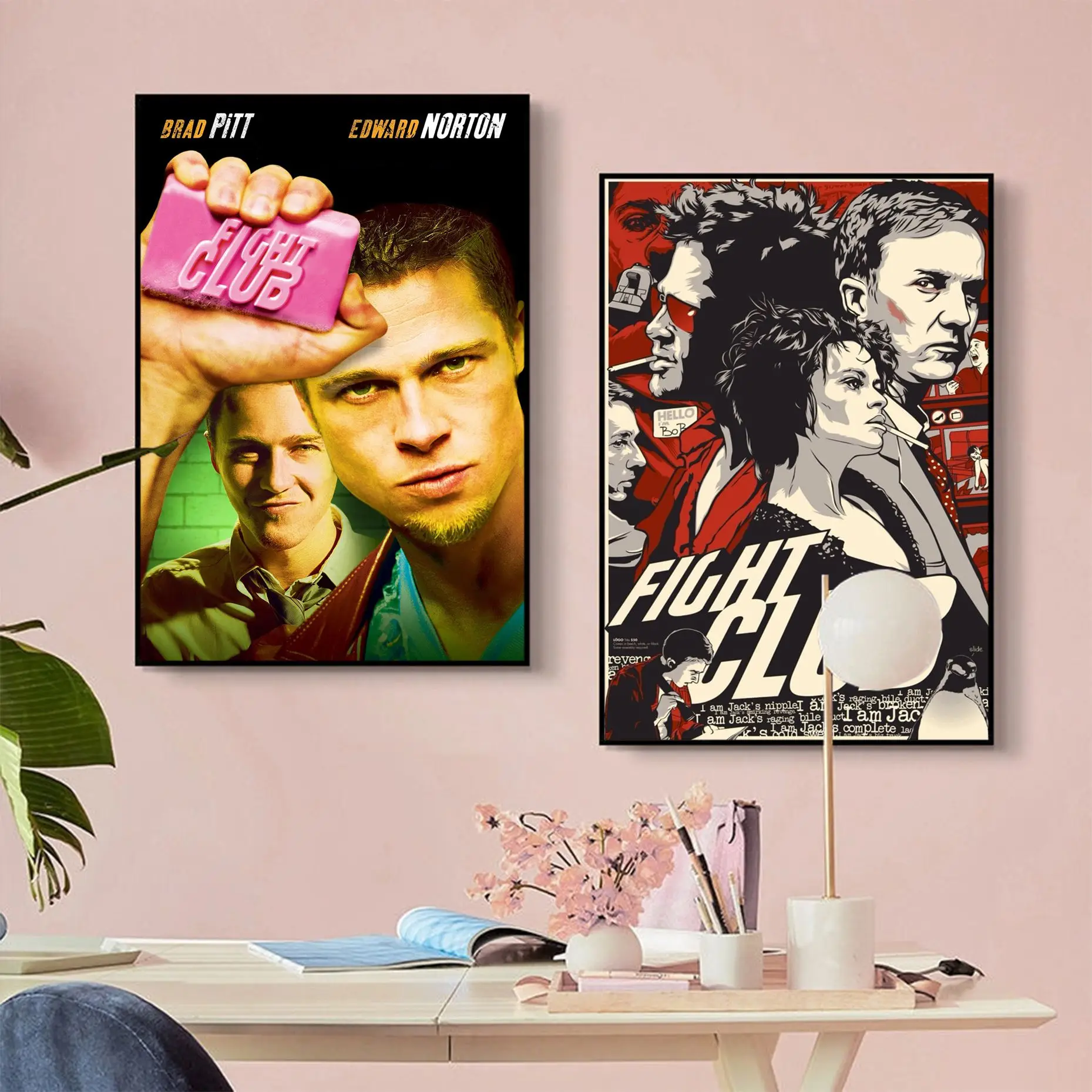 

Fight Club Movie Posters Brad Pitt Film Classic Vintage Posters HD Quality Poster Wall Art Painting Study Decor Art Wall Sticker