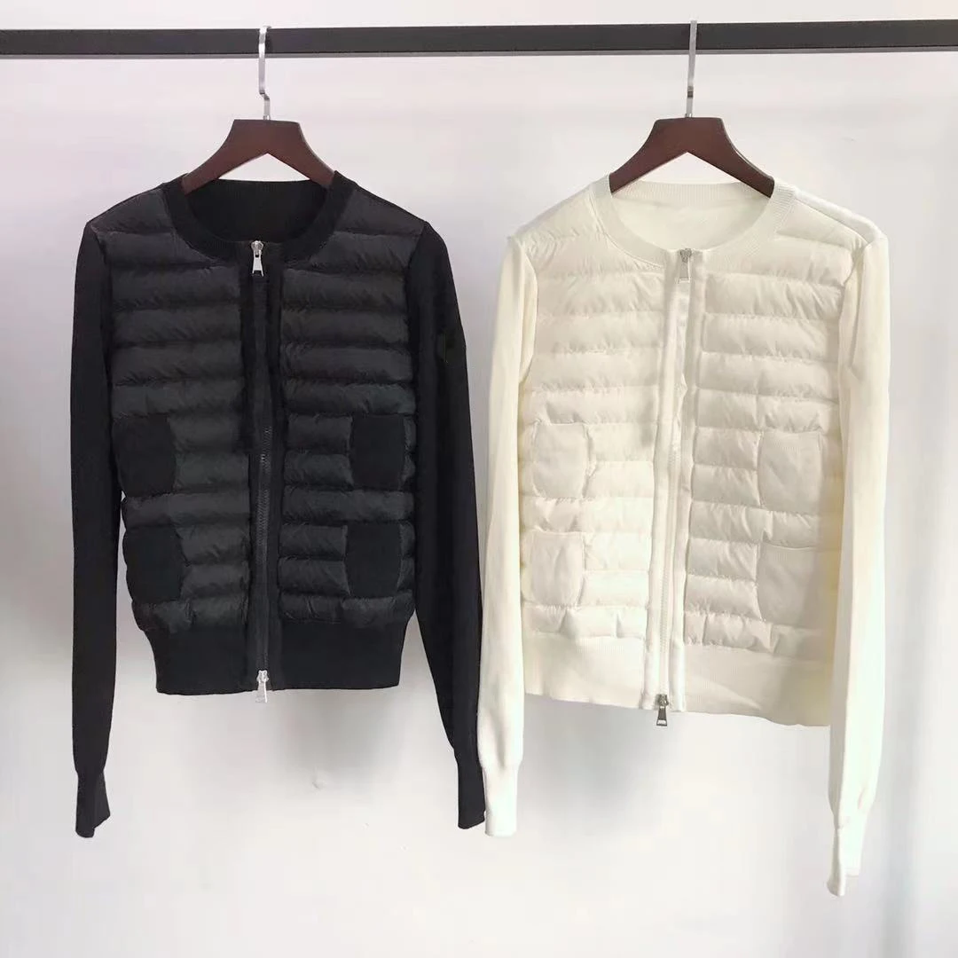 Женский пуховик с круглым вырезом