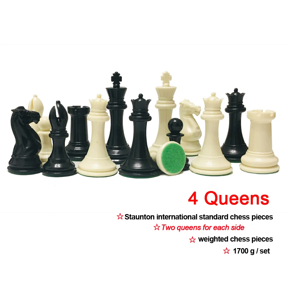 

4 Queens Staunton International Standard Chess Set King Height 108mm Chess Pieces Weighted Chess Game for Match Club