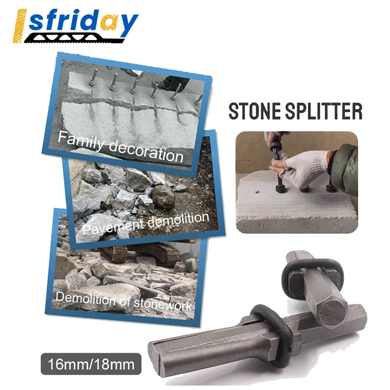 

5PCS/Set Stone Splitting Tool Stone Splitter Metal Plug Wedges and Feathers Shims Concrete Rock Splitters Hand Tool 3 Size