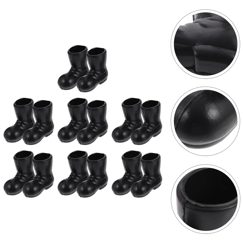 

7 Pairs Mini Boots Toys Decorative Shoes Plastic Micro Scene Miniature House