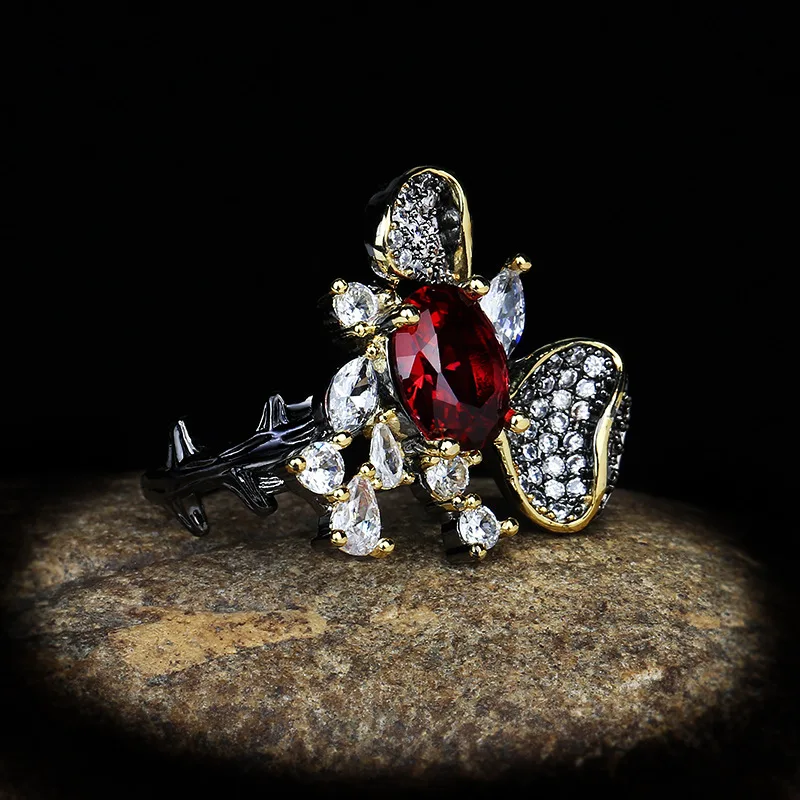 Женское кольцо из серебра 2022 пробы двухцветное вечерние ЦО в этническом