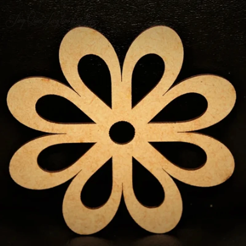 

Flower Laser Cut Out Unfinished Wood Shape Craft Supply