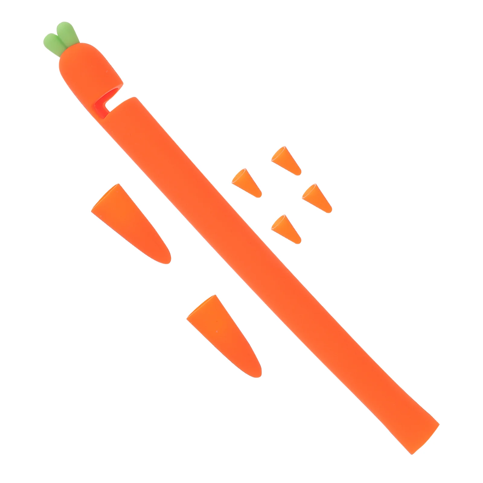 

Compatible for 1, Carrot Shaped Silicone Case, Screen Pen Mount ( Orange )