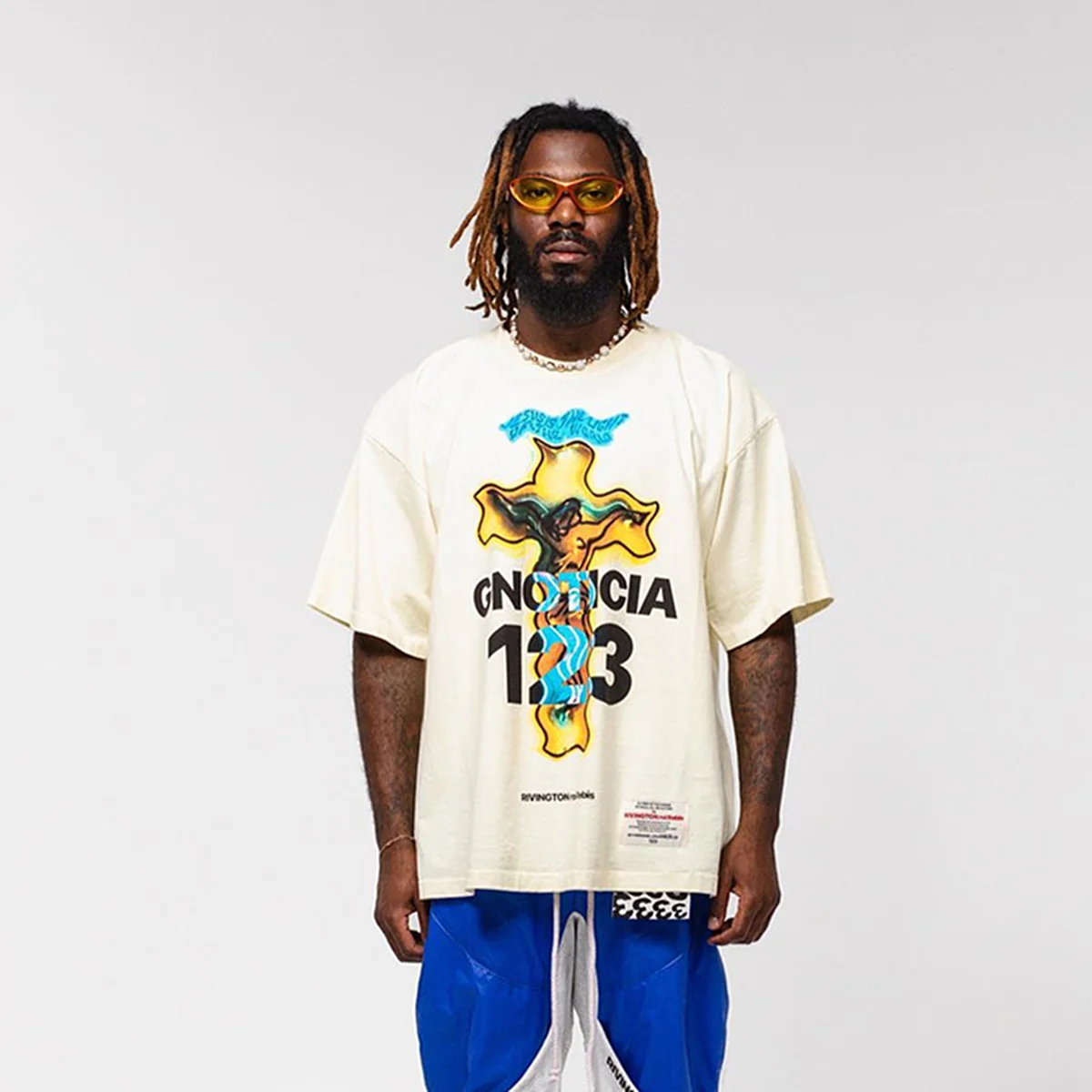 

Cooo Coll Best Quality High Street RRR123 100％Cotton Cross Printed Pattern Washable Clothing Tops Tees T Shirt For Men Women