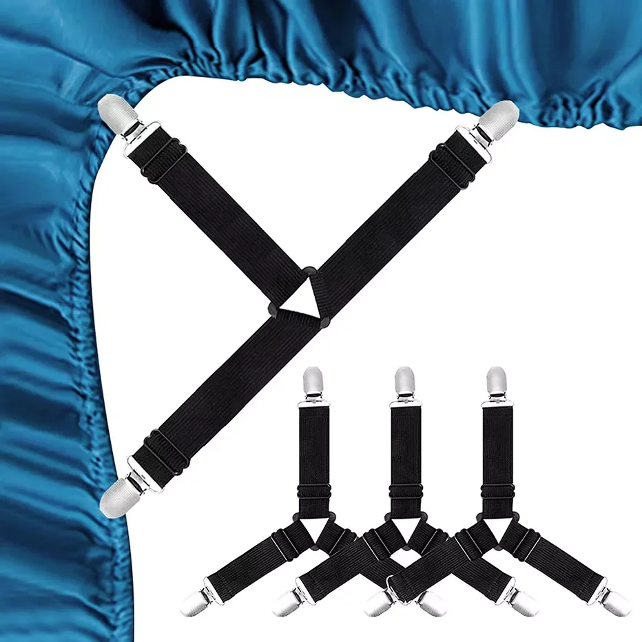 

Bed Sheet Fasteners Holder Gadgets for Home Elastic Straps Adjustable Clips For Bed Sheet Organizer Mattress Cover Clip