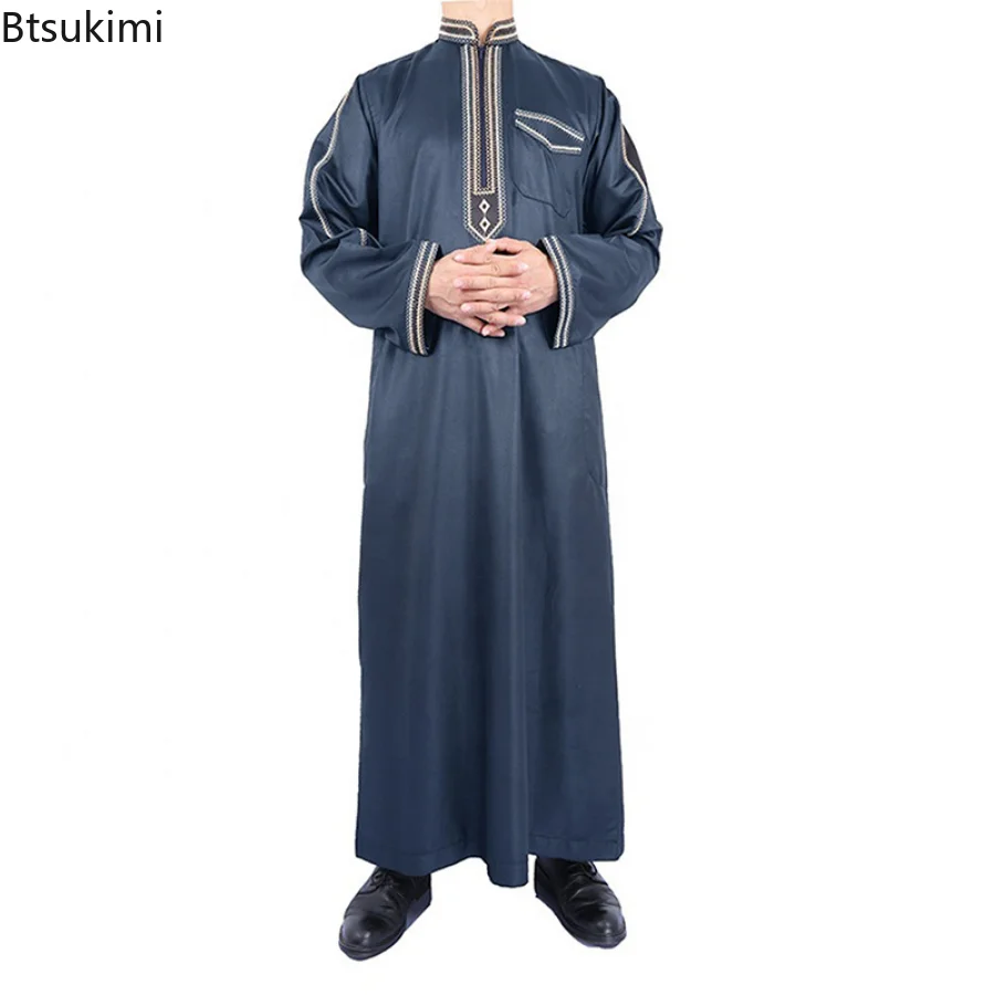 Muslim Fashion Abayas Islam Men Robe Muslim Dresses Djellaba Homme Fashion Solid Shirts Arabic Dress Ethnic Men's Clothing Gift