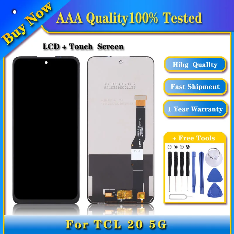 

100% Tested TFT LCD Screen For TCL 20 5G T781 T781K T781H with Digitizer Full Assembly