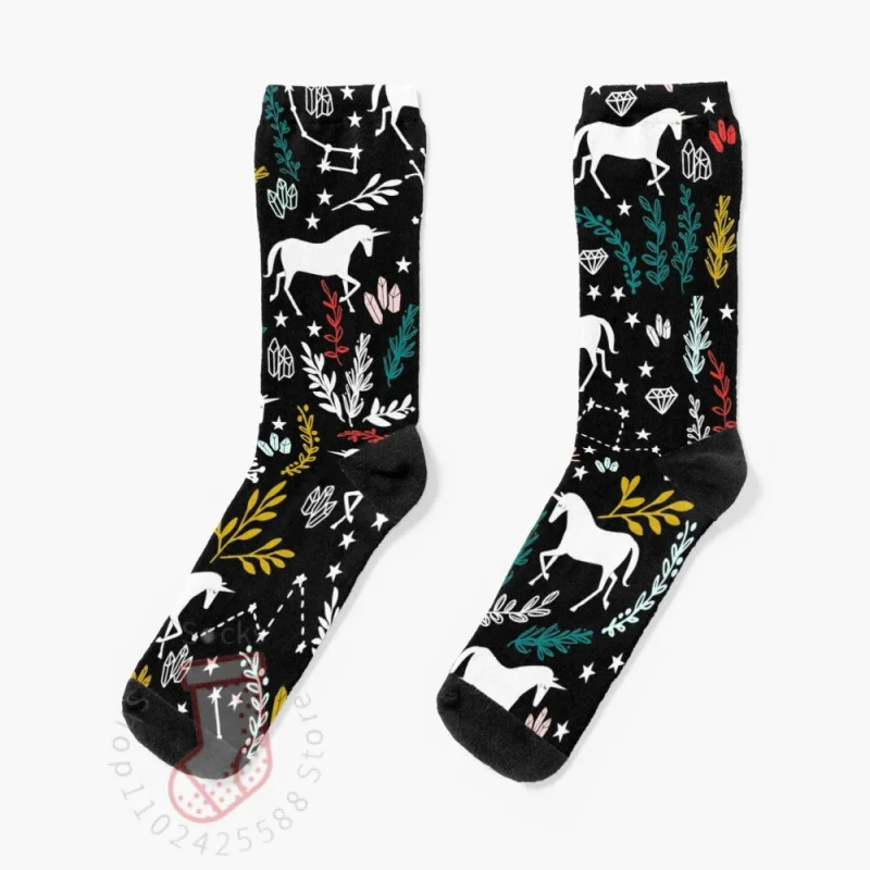 Magical Unicorn and Star Constellations Socks Crazy Socks Compression Stockings Funny Man Socks