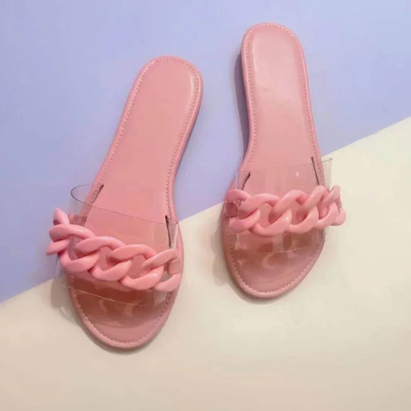 Women's New Style Slippers Sexy Roman Style Transparent Outdoor Flip flop Summer large size Comfortable Beach Sandals