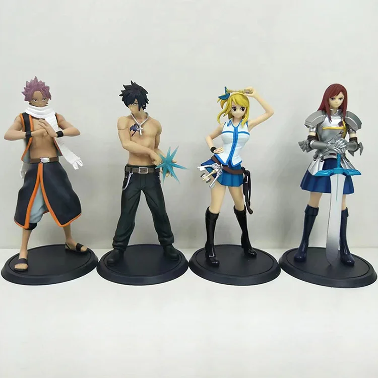 

Cartoon Anime 16cm FAIRY TAIL Figure Lucy Gray Erza Natsu PVC Action Figure Toys Collectible Model Toys Kid Gift