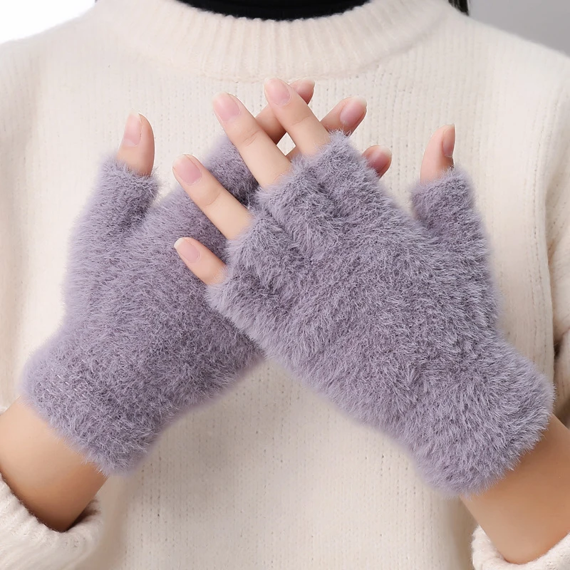 

Gloves Half Fingers Mittens Winter Warm Touchscreen Gloves Arm Warmers Men Knitting Mitten Women Glove Men Guantes