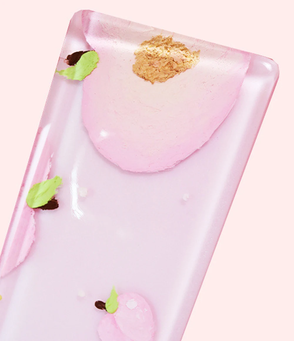 Продукт: Подставка для запястья из смолы с рисунком Розовый медовый персик для механической клавиатуры 60 65 80 100% Ручная работа на предварительной продаже.