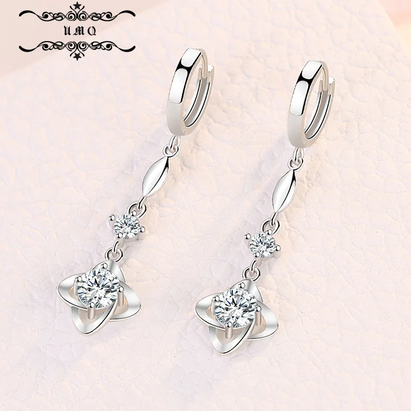 

Серьги из стерлингового серебра S925, длинные серьги с кисточками, новые серьги в Корейском стиле с клевером