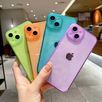 neon clear case for iphone 13 12 11 pro max xs xr x 7 8 plus se2020 cute fluorescent slim soft silicone cover for iphone 13