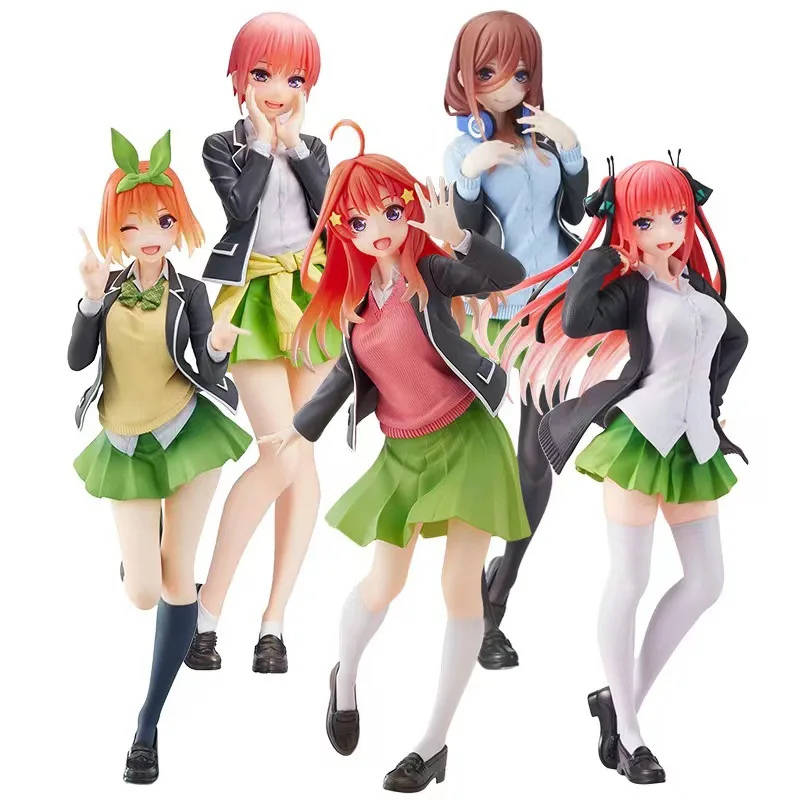 

Hot Anime The Quintessential Quintuplets Figure Nakano Ichika Nino Itsuki School Uniform Standing Static Collection 20CM PVC Toy