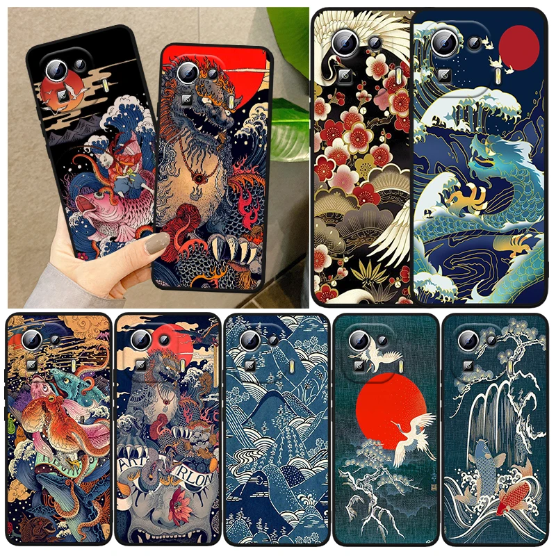 

Japan Oil Painting Art Cover For Xiaomi Mi 13 Pro Lite 12X 12 11 11T 11i 10T 10 Pro Lite Ultra 5G Black Phone Case