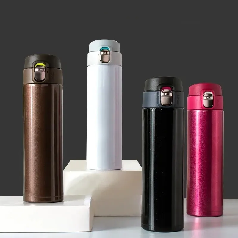 

New 500ML Stainless Steel Bouncing Cover Vacuum Flask Thermos Cup Coffee Tea Milk Thermo Bottle