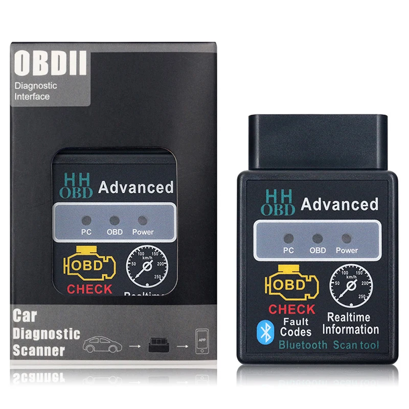 

HH OBD V2.1 Epistar Bluetooth Автомобильный детектор неисправностей ELM327 OBD2 автомобильный диагностический инструмент беспроводной сканирующий инструм...