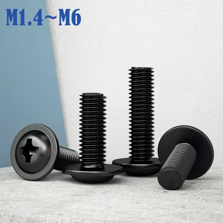 

Черные винты DIN967 с подставкой M1.4-M6