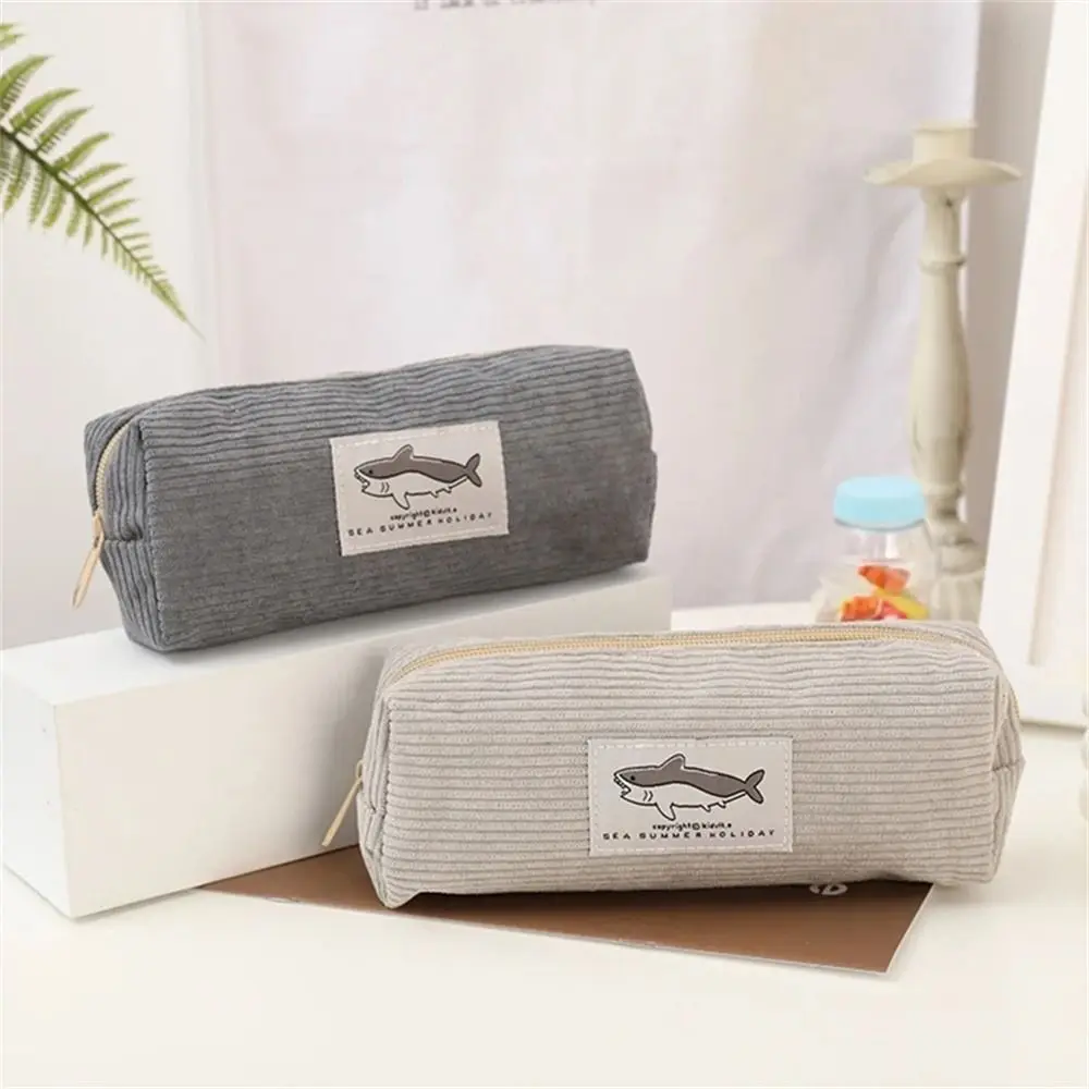 

Cute Students Stationery Shark Large Capacity Zipper Pencil Pouch Shark Pen Case