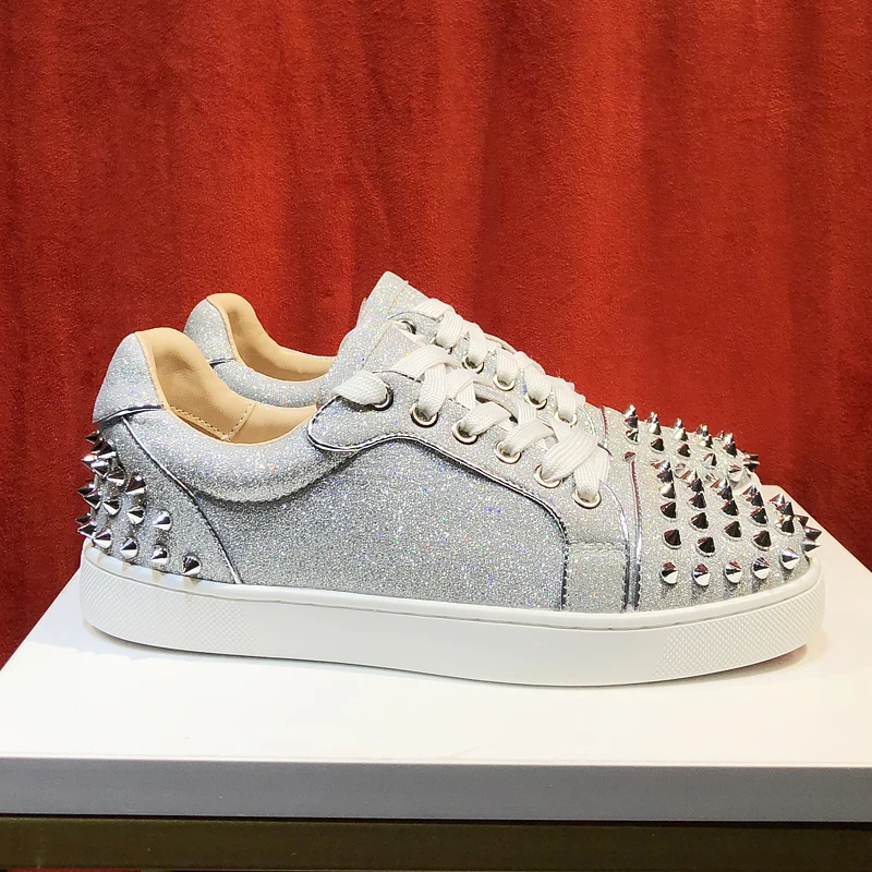 2023 Europe and the United States new spring and autumn color diamond lace-up flat casual shoes