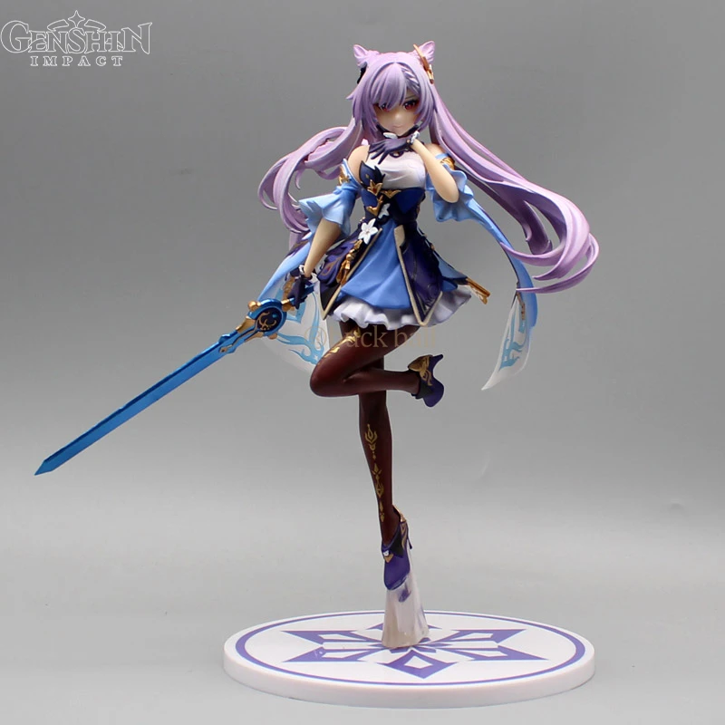 

27cm Genshin Impact Anime Figures Keqing With Sword Sexy Girl Action Figure Pvc Figurine Doll Collectible Decoration Toys Gifts