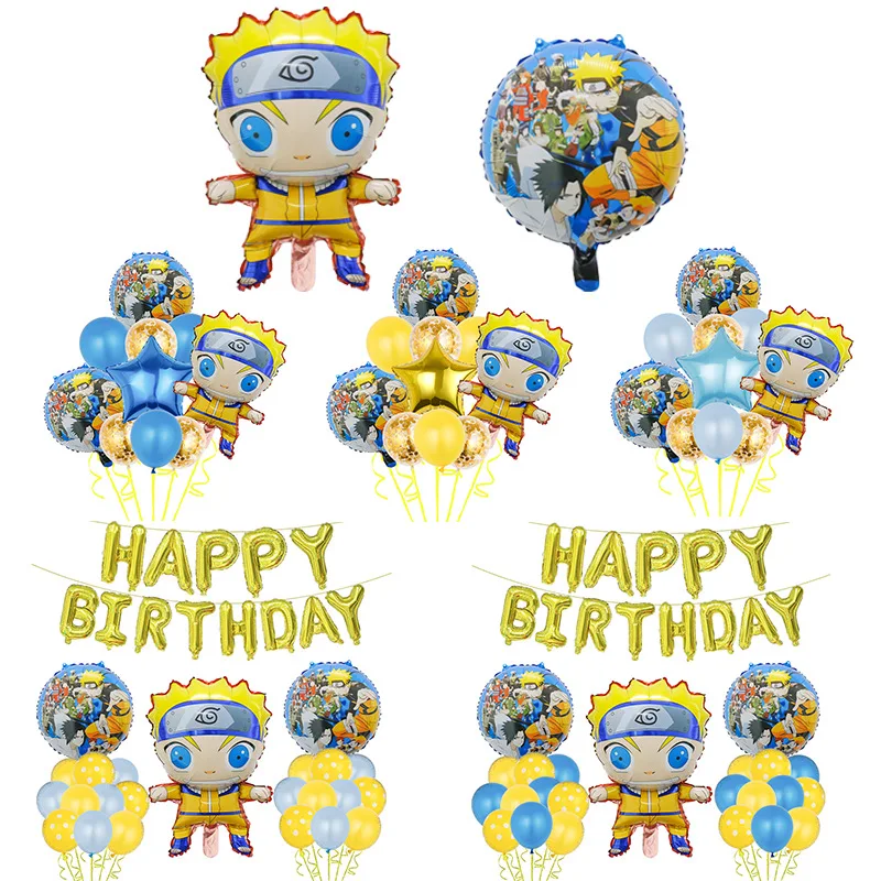 

New Naruto Aluminum Film Balloon 18 Inch Cartoon Anime Uzumaki Naruto Children's Birthday Party Decoration Toys