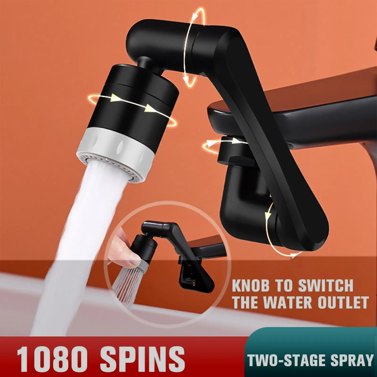 

Аэратор для смесителя с поворотом на 1080 °, универсальный смеситель для брызг, 2 режима аэратора для смесителя с фильтром, крепление с поворот...