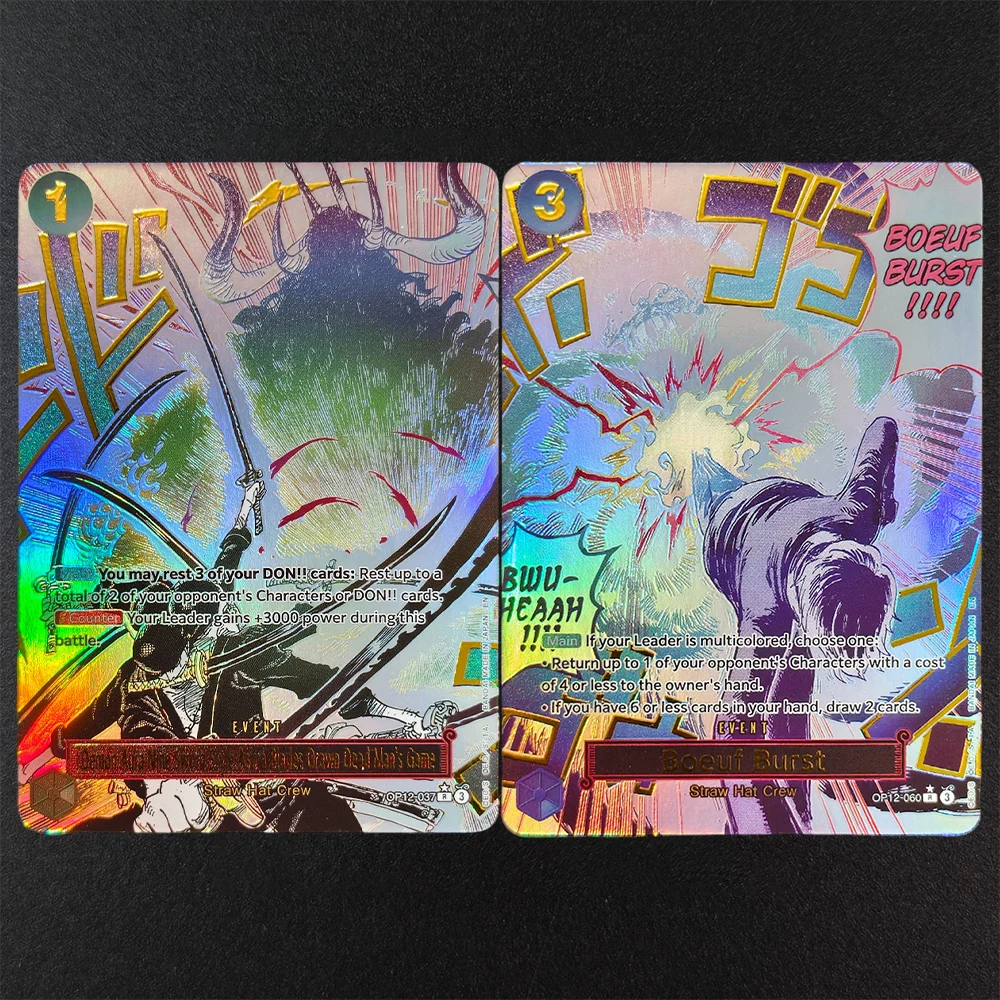 Фото Коллекционные карточки Proxy ONE PIECE Demon Aura Nine Sword Style Asura Blades Drawn Dead Man's Game Boeuf Burst English TCG Anime Cards №2