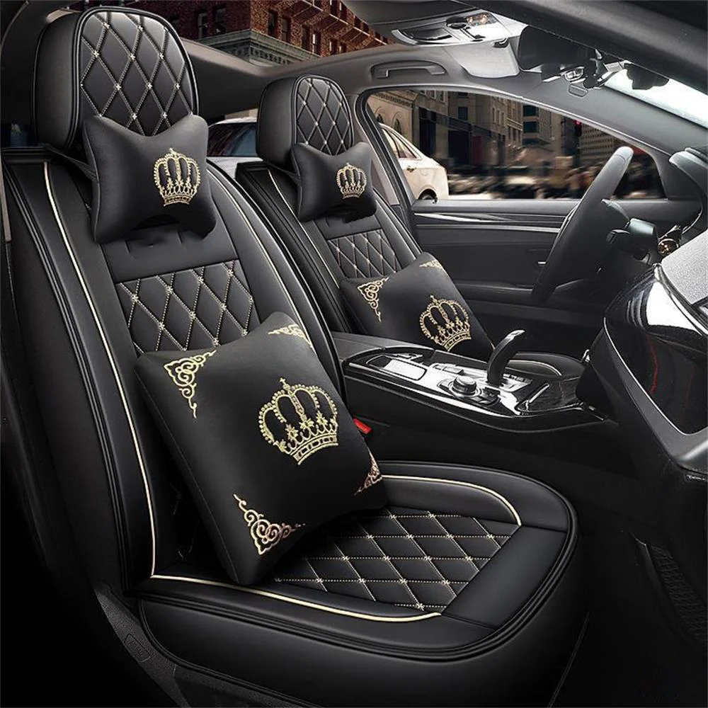 PU Cushion Station Universal Front Rear Seat Cover Car Protector Fit Four Seasons Auto Accessories Interior Girl Women Stying PU Cushion Station Universal Front Rear Seat Cover Car Protector Fit Four Seasons Auto Accessories Interior Girl Women Stying