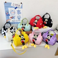 kawaii disney mickey mouse cartoon cute large capacity canvas schoolgirl shopping bag ladies shoulder bag bowling bag handbag