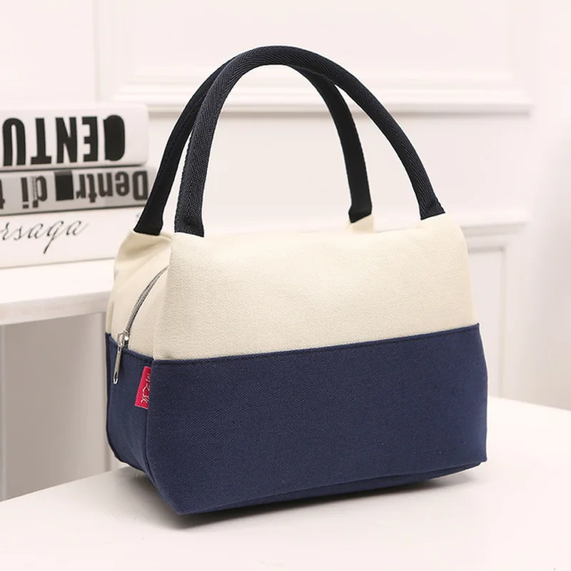 Brand Canvas Lunch Bags for Women Fashion Portable Thermal Insulated Lunch Box Bag Tote Bolsa Comida Lunch Bag for Kids School