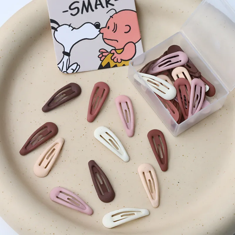 

10pcs 3cm Frosted Simplicity Hairpins for Girls Oval Triangle Square Hair Clips for Kids Snap Hair Clips Hairpins Click Clack