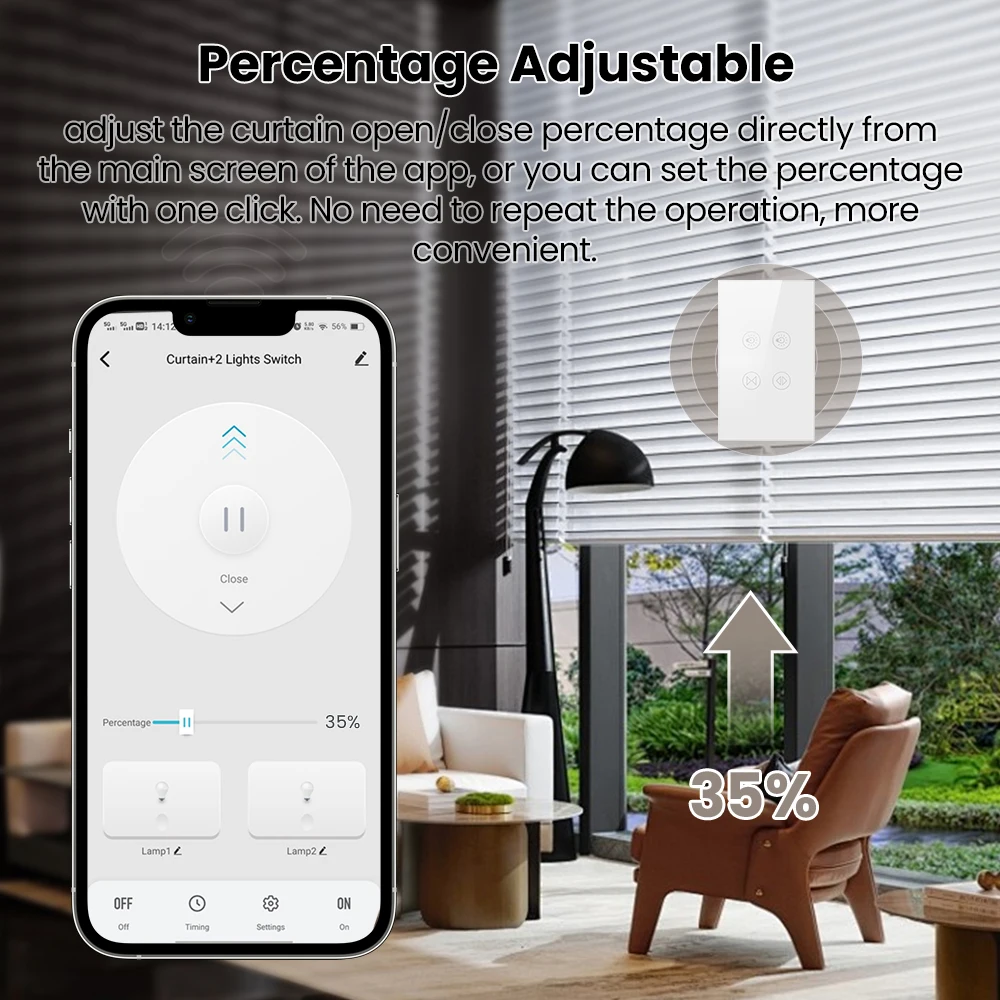 AVATTO Tuya Wi-Fi переключатель света для штор с рольставней электрических