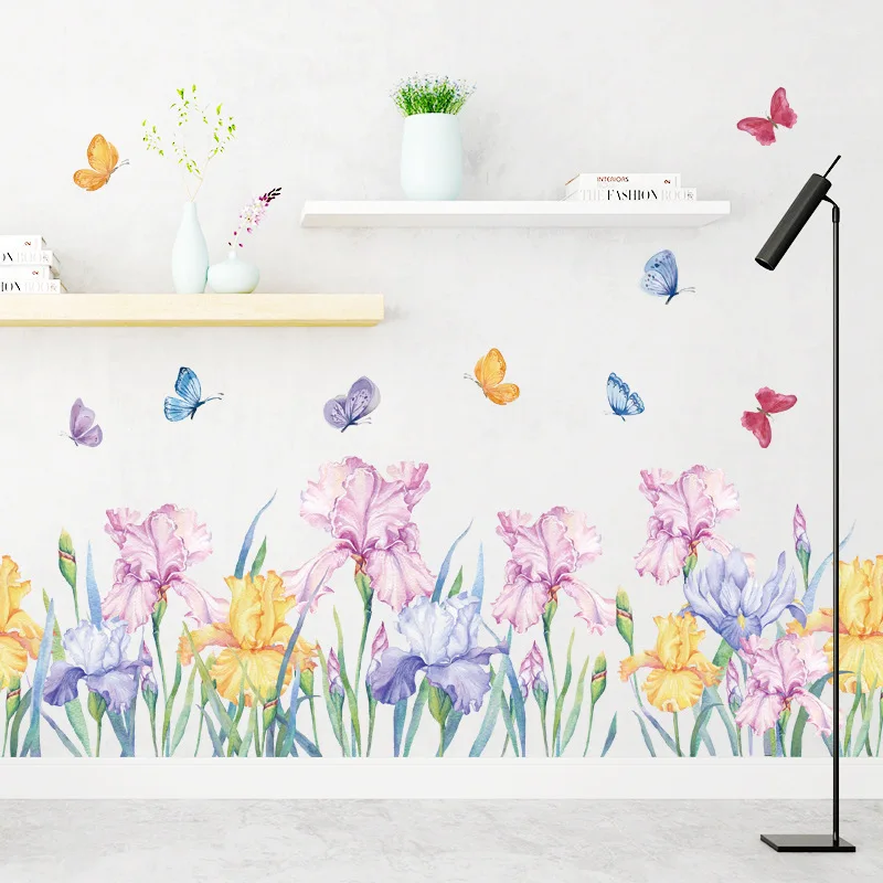 

Wall Stickers Flowers for Living Room Home Decoration Self-adhesive Poster Murals Waterproof Murals Wallpapers Butterfly Decals