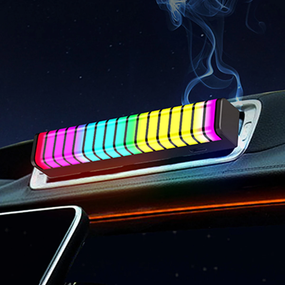 

Новинка автомобильный атмосферный светильник для интерьера автомобиля разноцветный RGB ритмичный светильник музыкальный ритм пикап освеще...