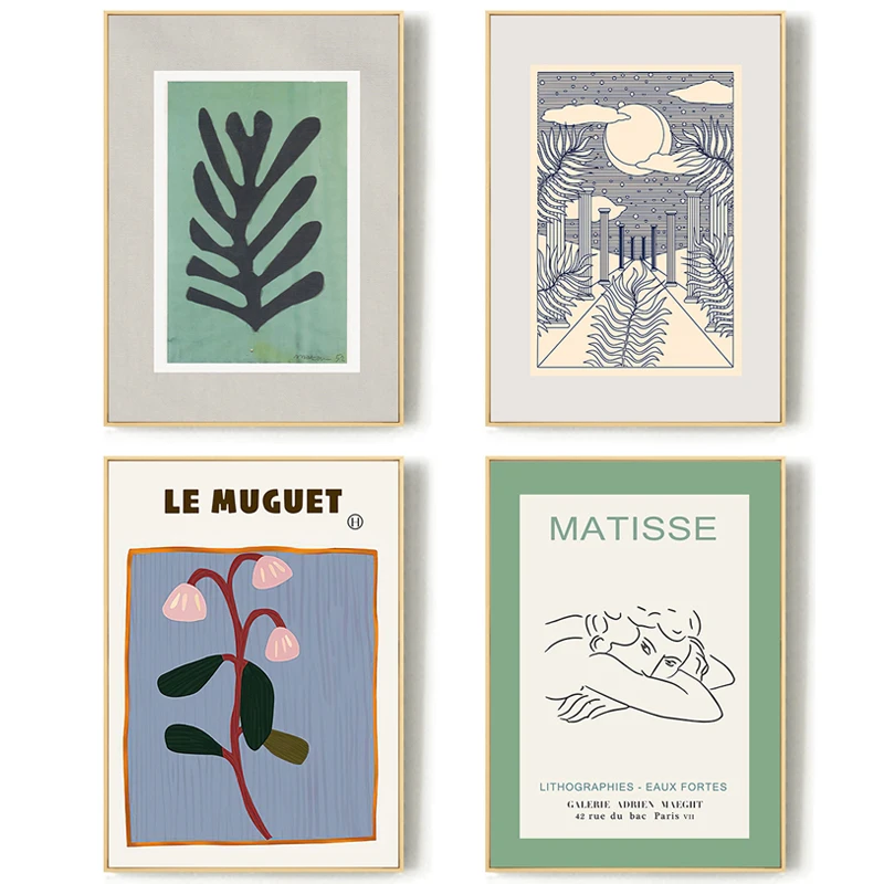 

Matisse Art Abstract Canvas Painting Landscape Plant Leaf Flower Woman Wall Art Picture Print Nordic Decoration Poster for Room