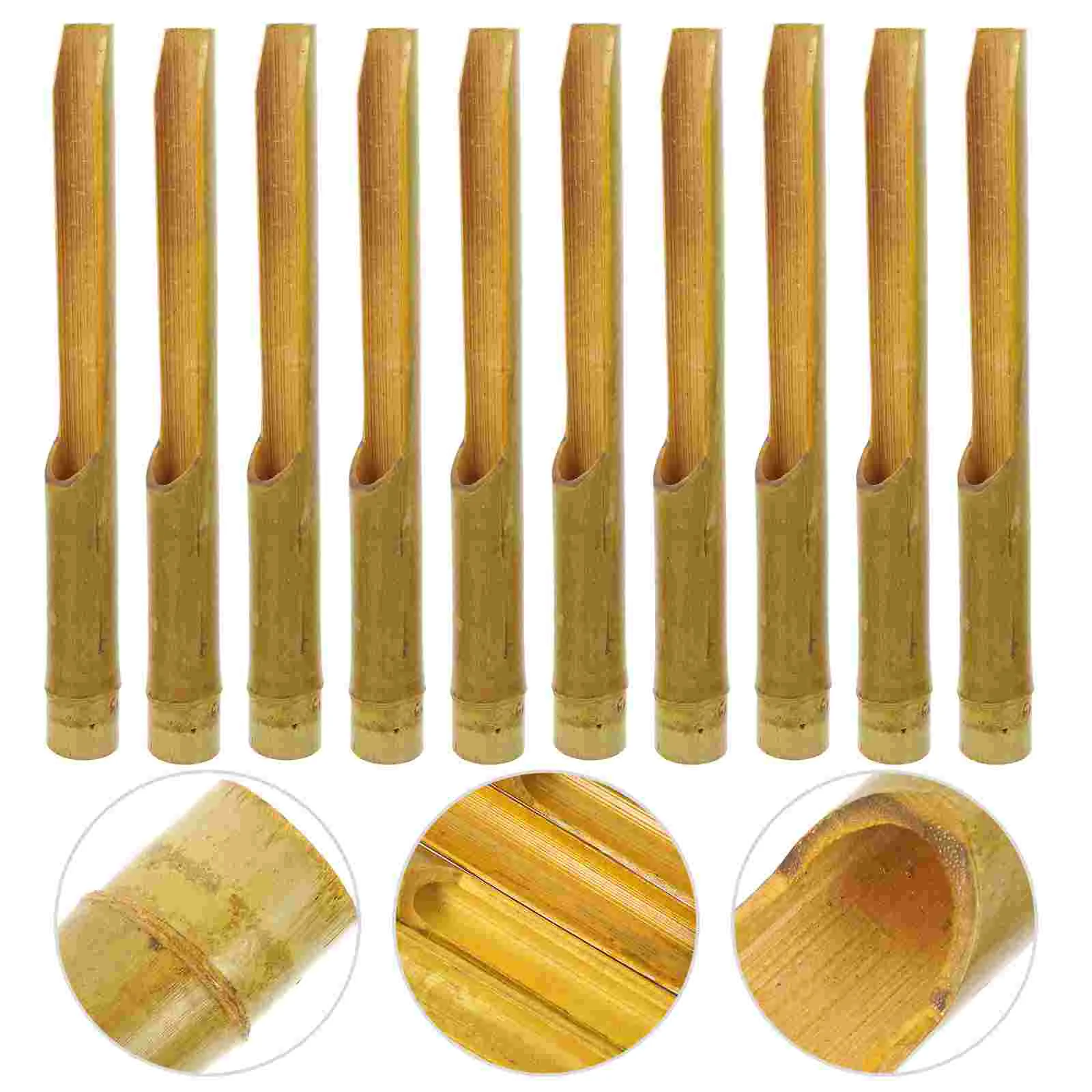 

10 Pcs Wind Chimes Pipe Wood Rustic Windchimes Garden Tube Memorial Bamboo Handcraft Hollow Wooden Outdoor Tubes