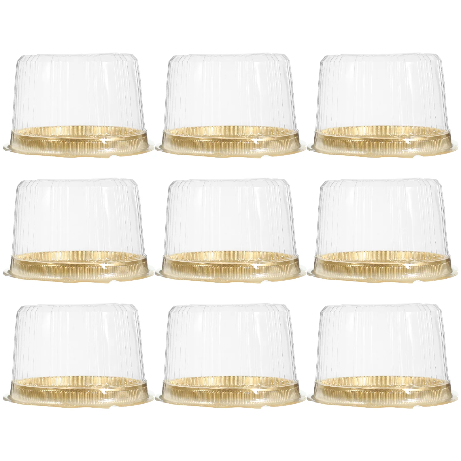 

10Pcs Clear Plastic Food Container Cake Containers Carriers Packaging Box with Lids 4inch