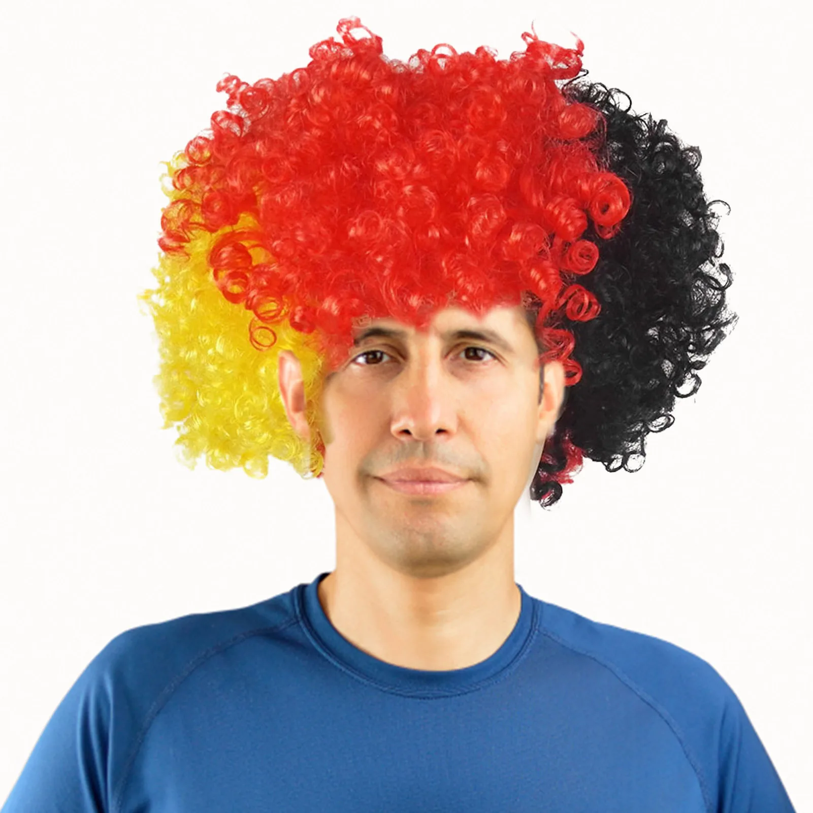

WorldCup National Team Flag Wi gHeadgear For Cheerleading Flag Fluffy Wavy Wi gShort Curly Hair Football Carnival Fans Supplies