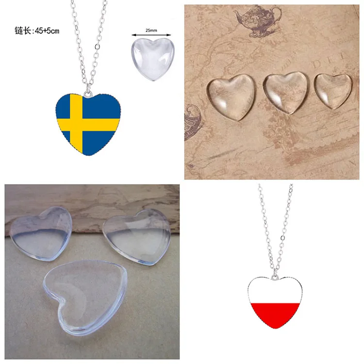 Новое ожерелье Love Польша Финляндия Норвегия купол фотопечать флаг 0