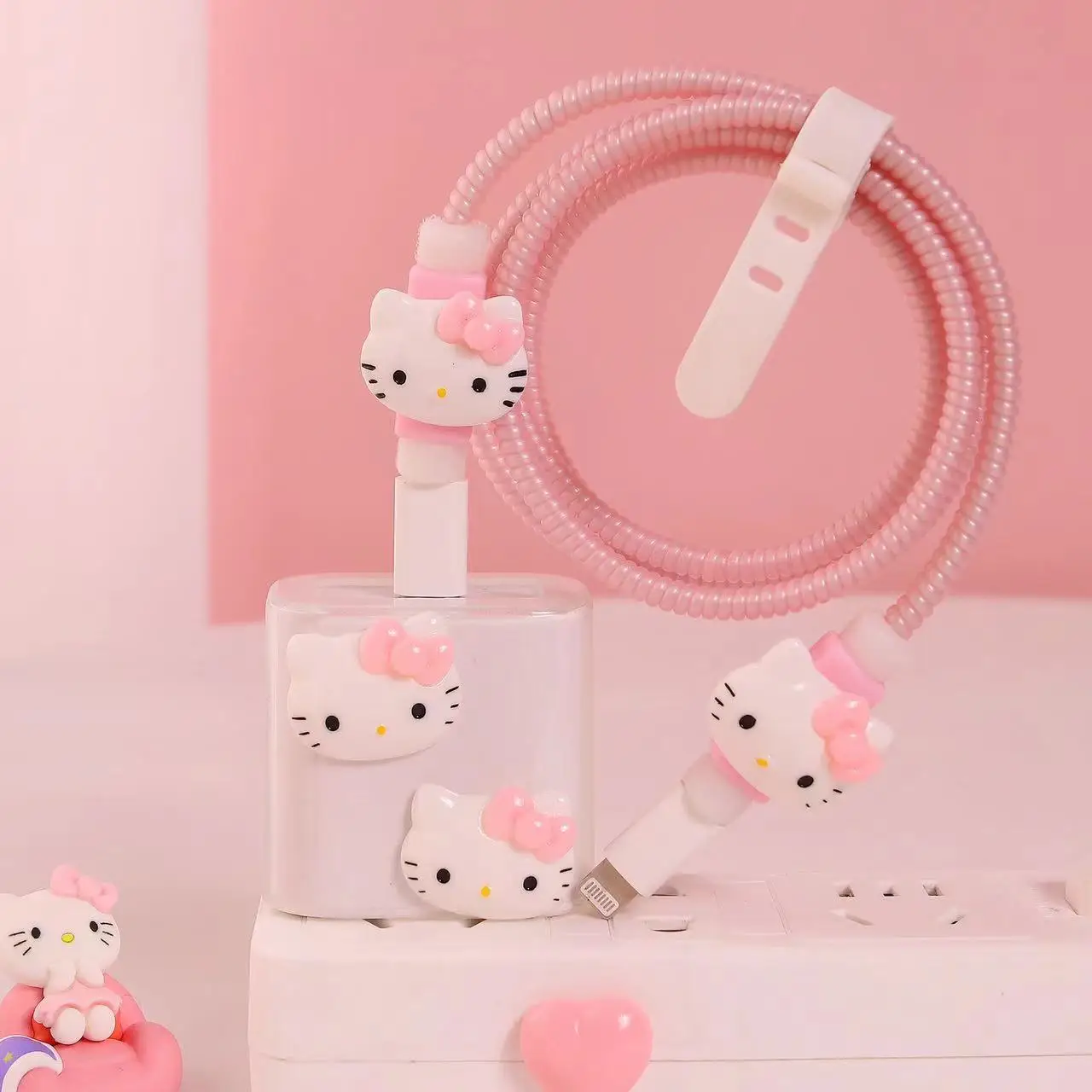 

Противоударный чехол Hello Kitty с рисунком из мультфильма Apple защитный чехол для кабеля для передачи данных