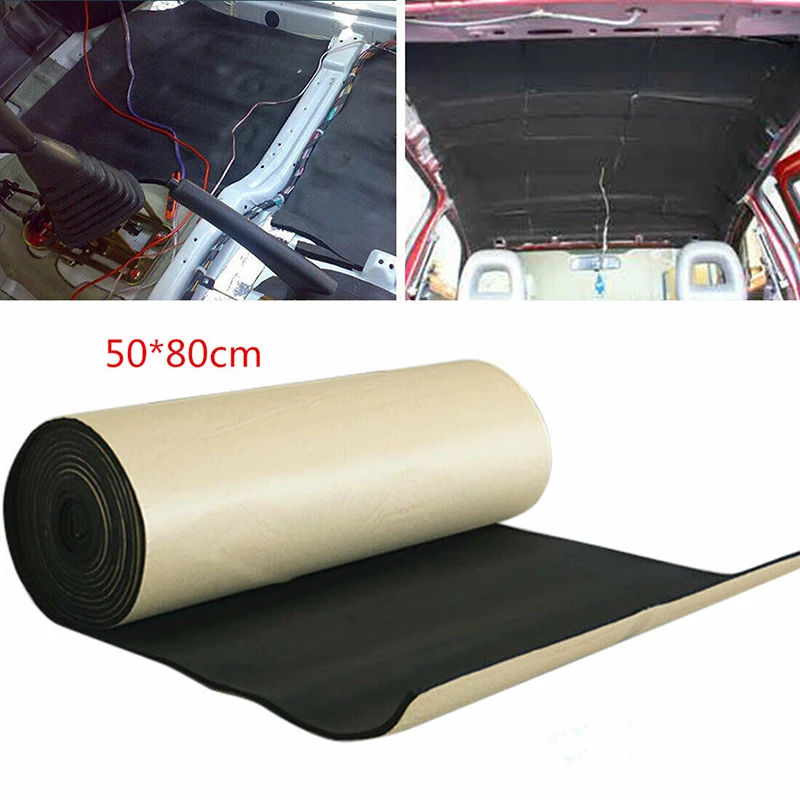 

50x80cm 5mm Car Soundproofing Deadening Mat Heat Sound Insulation Cotton Firewall Auto Hood Door Deadener Foam