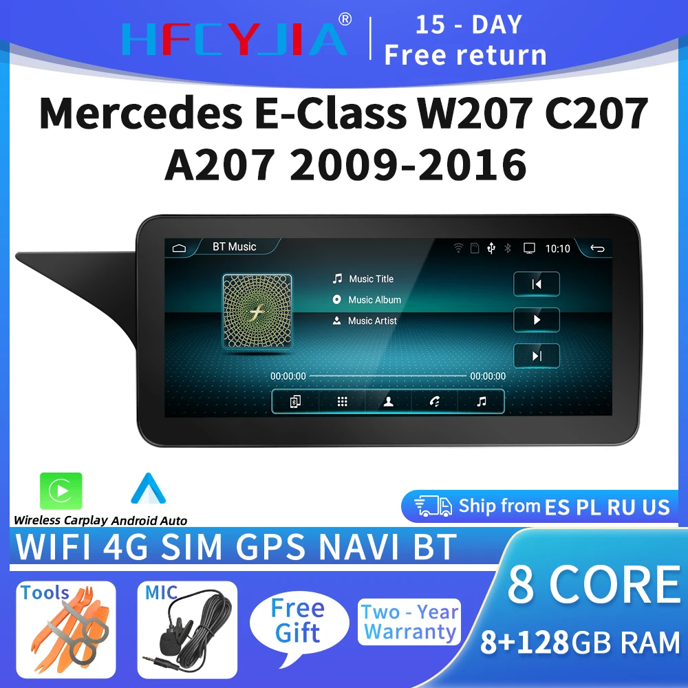 

Система Android 10 автомобильный радиоплеер для Mercedes E-Class W207 C207 A207 2009-2016 Google WIFI IPS Touch Carplay Auto GPS Navi