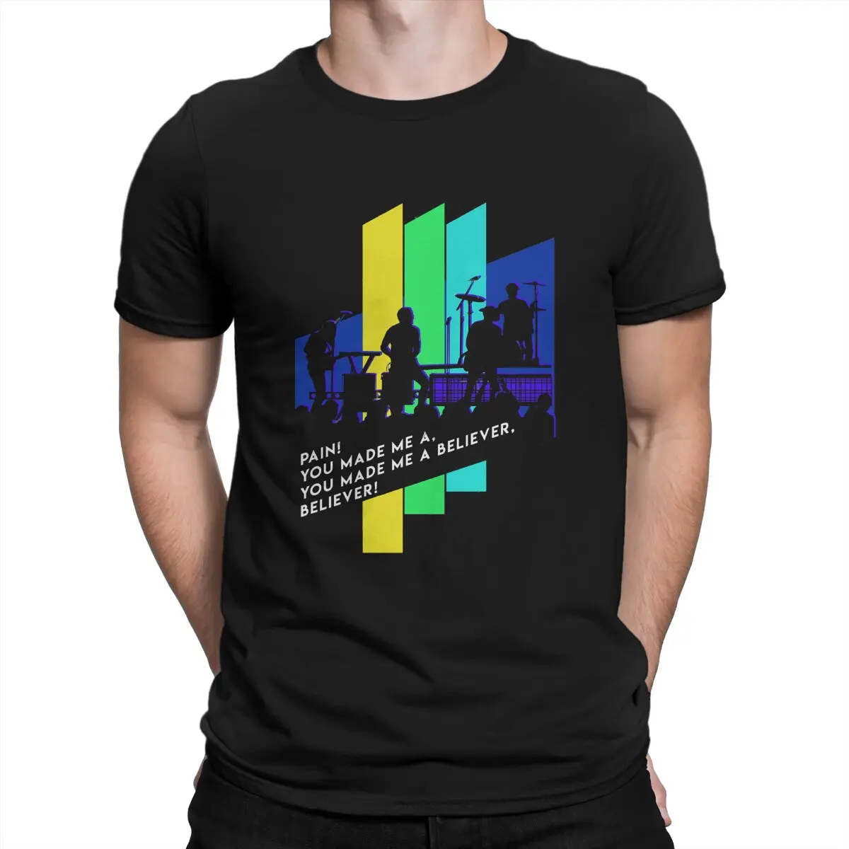 

Imagine Dragons Believer T Shirts for Men Cotton Novelty T-Shirts Crew Neck Grammy Award for Best Rock Tees Short Sleeve