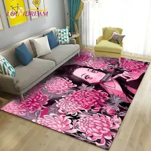 3D 악마 슬레이어 만화 영역 러그, 대형 카펫 러그, 거실 침실 소파 도어매트 장식, 어린이 놀이 미끄럼 방지 바닥 매트